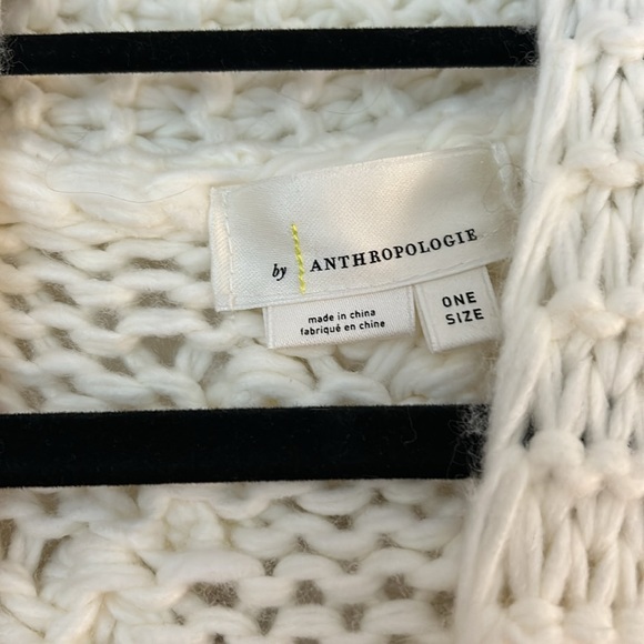 Anthropologie Chunky Knit Pom Pom Open Cardigan, Retail $180 ONE SIZE FITS MOST - Picture 3 of 4